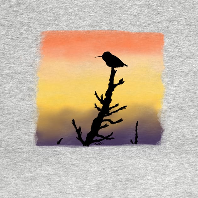 Hummingbird Silhouette Sunset by FernheartDesign